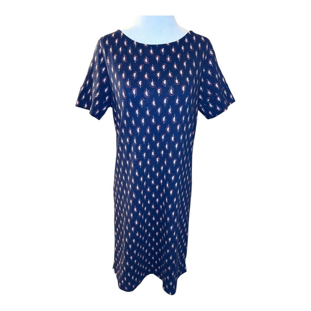 Boden US Size 8 Navy Blue Paisley Print Short Sleeve Casual‎ Dress